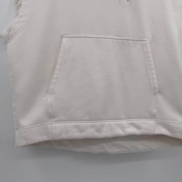 Athleta Hoodie Women Large Ivory Retroplush Cocoon Sleeveless Comfy Oversized - Picture 3 of 12